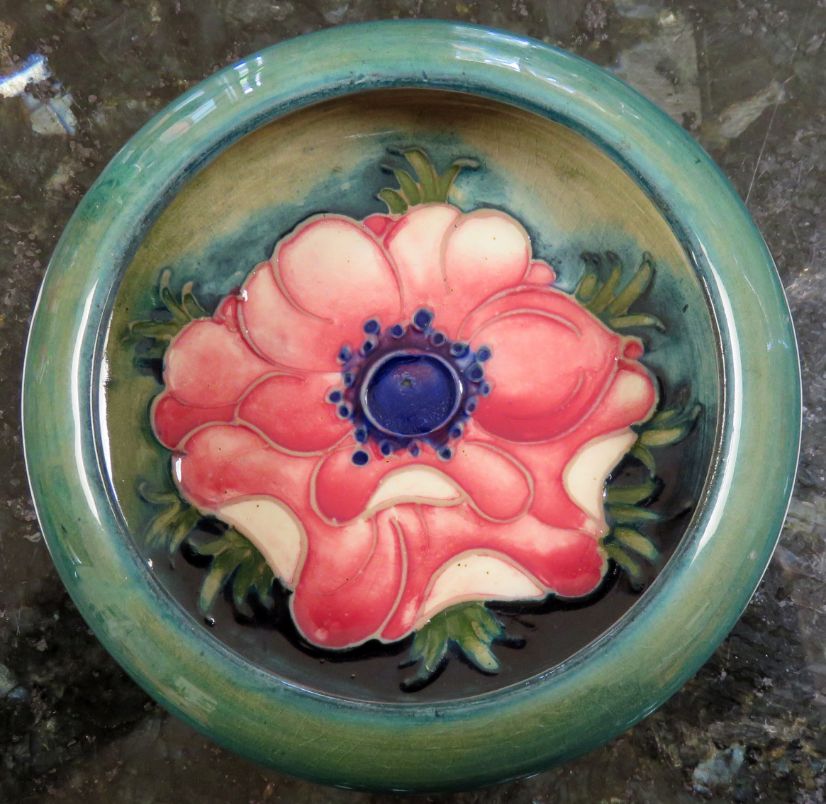 Moorcroft Anemone Cupped In Bowl